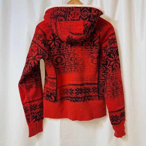 Lululemon Special Edition Red Winter Snowflake Scuba Hoodie Size 10 - Picture 9 of 12